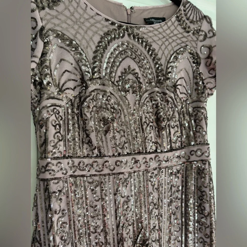 Mauve Mid-Length Beaded Dress 10P EUC Worn Once - Picture 4 of 6